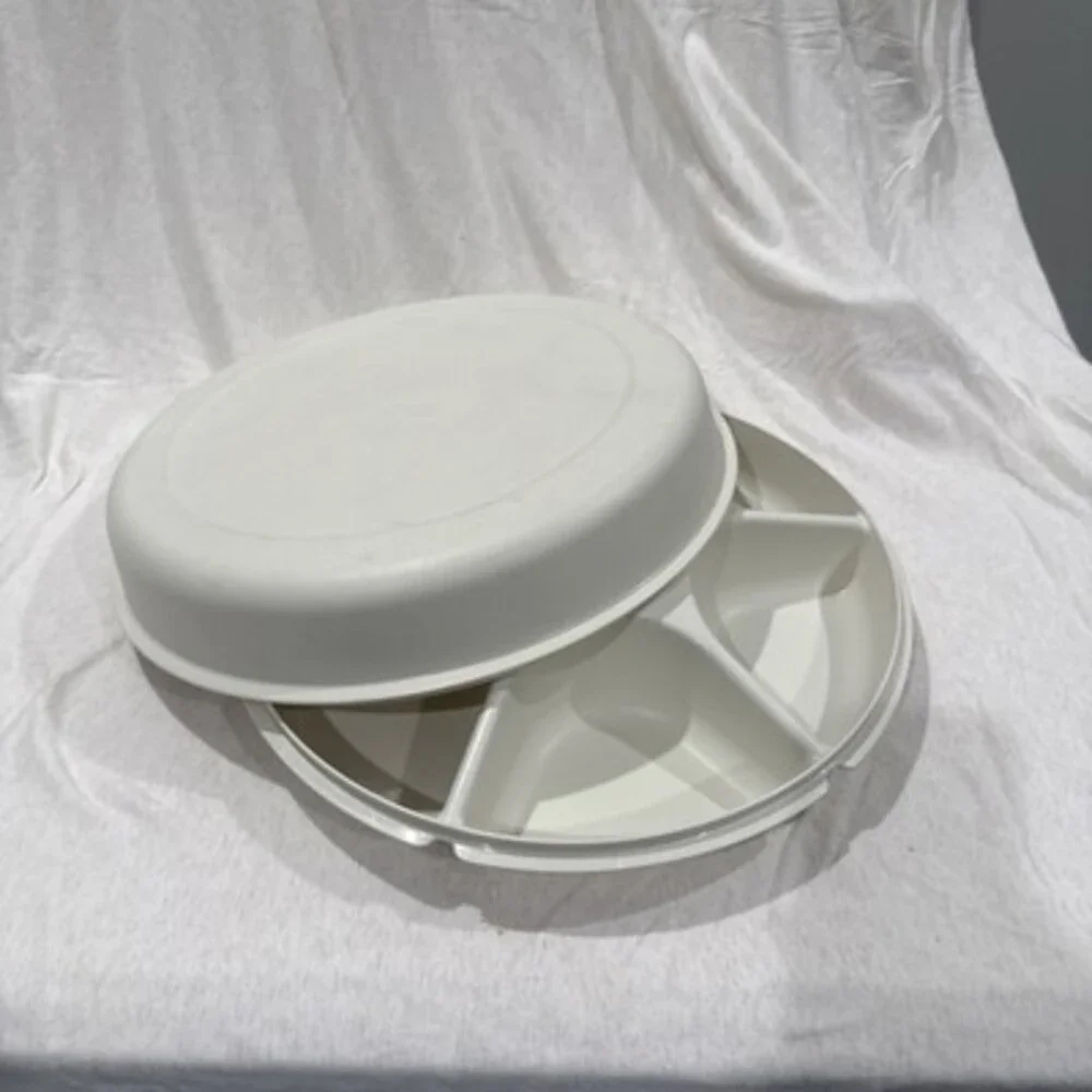TUPPERWARE Serving Center 6-Part Divided Party Veggie Snack & Dip Tray 1666-1